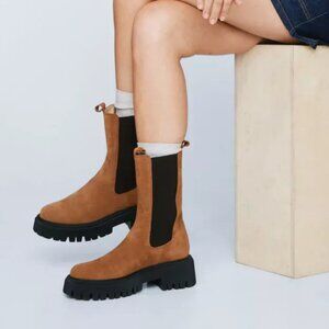 Suede Longline Chelsea Boots